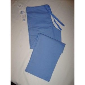 Vital Signs Scrub Pant XXL 4 pkt Drawstring Medical Hospital Nurse Ceil Blue